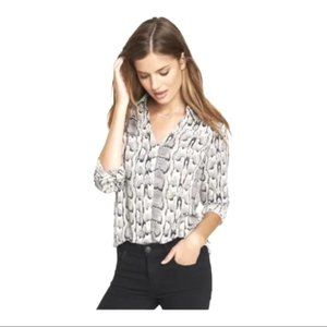 Express Snake Skin Portofino Shirt Long Sleeve Button Down Size S/P